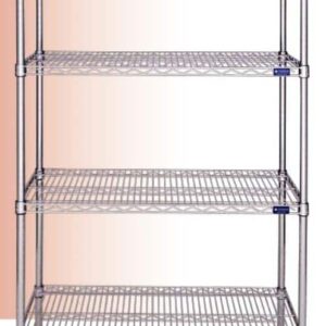 Wire Shelving Rack, 4-Shelf, 18'' x 48'' x 63''-(Cat.#856CH)