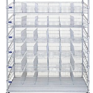 Wire Shelving Combination Cart, 8-Shelf, 18'' x 24'' x 80''-(Cat.#AF008CH)