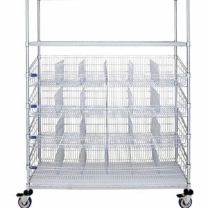 Wire Shelving Combination Cart, 8-Shelf, 18'' x 60'' x 80''-(Cat.#AF411CH)