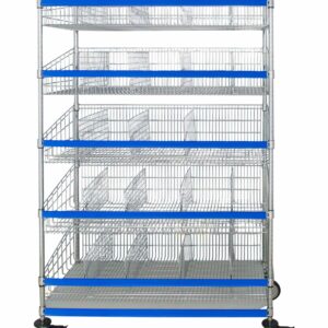 Wire Shelving Combination Cart, 8-Shelf, 18'' x 48'' x 80''-(Cat.#AF010CH)