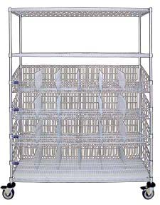 Wire Shelving Combination Cart, 8-Shelf, 24'' x 60'' x 80''-(Cat.#AF2011CH)