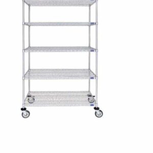Wire Shelving Cart, 5-Shelf, 18'' x 24'' x 80''-(Cat.#MB815CH)