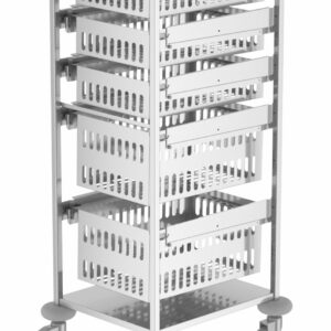 Pharmacy Cart 59.5'' Tall USP797 Kit with (3) 5'' and (2) 10'' Baskets with Dividers-(Cat.#797PCT-32)