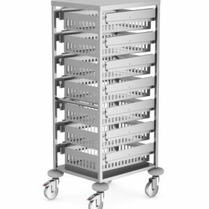 Pharmacy Cart 59.5'' Tall USP797 Kit with (7) 5'' Baskets and Dividers-(Cat.#797PCT-7)