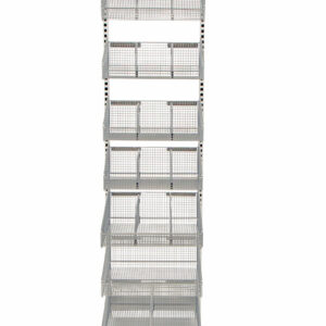 ParWall Mobile Frame Mount Cart 24''D X 21''W X 80'' H, 7 Basket Shelves, Slant Basket-(Cat.#PWMS18.43)