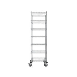 Wire Shelving Cart, 7-Shelf, 24'' x 24'' x 80''-(Cat.#MB415CH-7)
