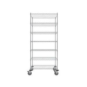 Wire Shelving Cart, 7-Shelf, 24'' x 36'' x 80''-(Cat.#MB435CH-7)