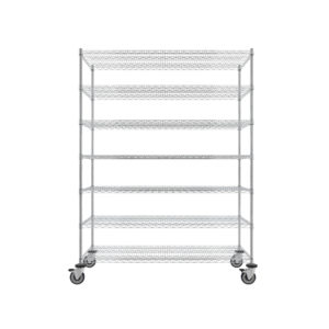 Wire Shelving Cart, 7-Shelf, 24'' x 60'' x 80''-(Cat.#MB465CH-7)