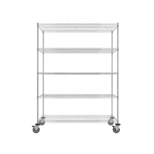 Wire Shelving Cart, 5-Shelf, 24'' x 60'' x 80''-(Cat.#MB465CH)