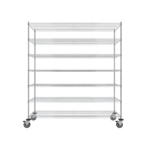 Wire Shelving Cart, 7-Shelf, 24'' x 72'' x 80''-(Cat.#MB475CH-7)