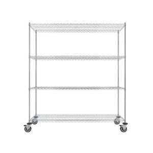 Wire Shelving Cart, 4-Shelf, 24'' x 72'' x 80''-(Cat.#MB477CH)