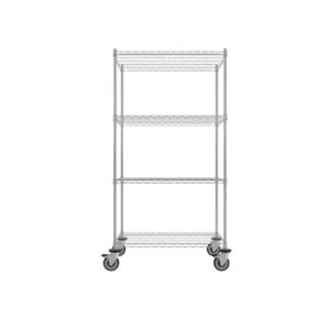 Wire Shelving Cart, 4-Shelf, 24'' x 36'' x 69''-(Cat.#MB436CH)