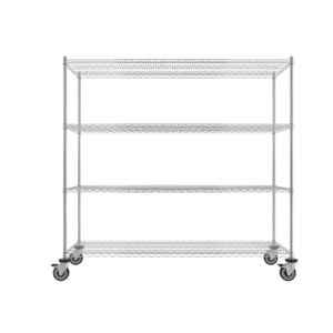 Wire Shelving Cart,4-Shelf, 24'' x 72'' x 69''-(Cat.#MB476CH)