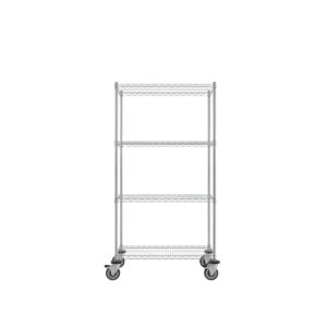 Wire Shelving Cart, 4-Shelf,  18'' x 36'' x 69''-(Cat.#MB836CH)