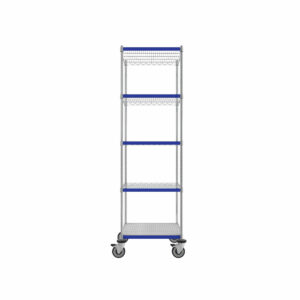 Wire Shelving Complete Cart, 5-Shelf, 24'' x 24'' x 80''-(Cat.#MB415CH-CL)
