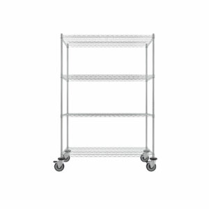 Wire Shelving Cart, 4-Shelf, 24'' x 48'' x 69''-(Cat.#MB456CH)