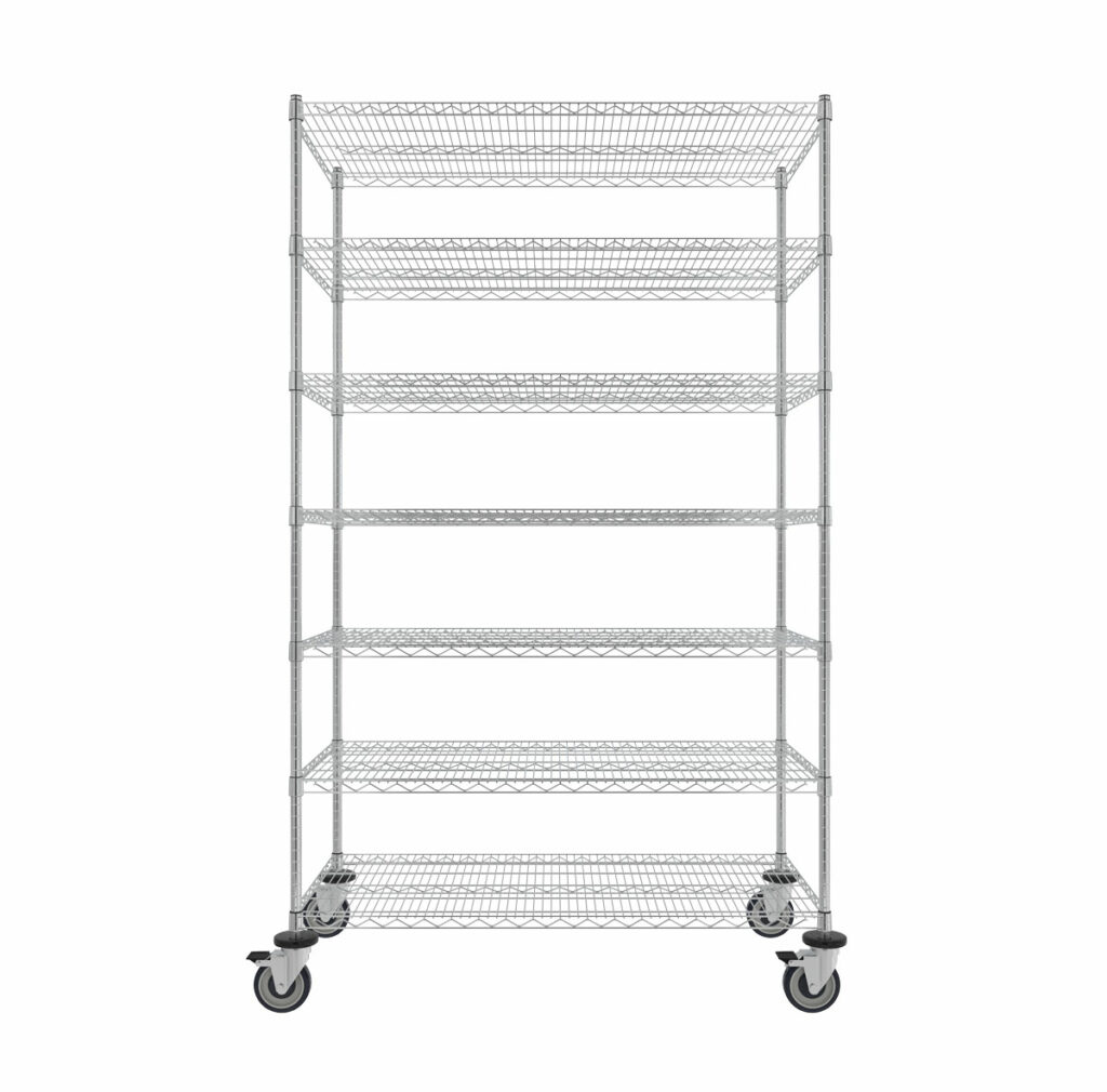 Wire Shelving Cart, 7Shelf, 24” x 48” x 80”(Cat.MB455CH7)
