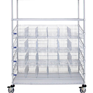 Wire Shelving Combination Cart, 8-Shelf, 18'' x 36'' x 80''-(Cat.#AF409CH)