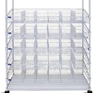 Wire Shelving Combination Cart, 8-Shelf, 18'' x 48'' x 80''-(Cat.#AF510CH)