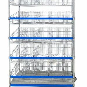Wire Shelving Combination Cart, 8-Shelf, 24'' x 48'' x 74''-(Cat.#AS2410CH)