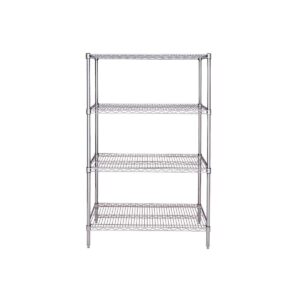 Wire Shelving Rack, 6-Tier with Label Holders and Shelves-(Cat.#455CH-6-CL)