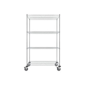 Wire Shelving Cart, 4-Shelf, 24'' x 48'' x 80''-(Cat.#MB457CH)
