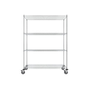 Wire Shelving Cart, 4-Shelf, 24'' x 60'' x 80''-(Cat.#MB467CH)
