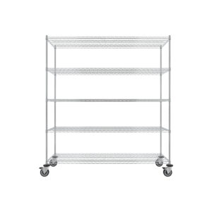 Wire Shelving Cart, 5-Shelf, 24'' x 72'' x 80''-(Cat.#MB475CH)