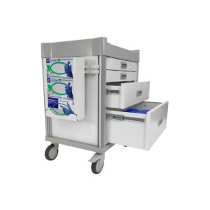 Treatment Cart Triple Glove Box Holder with Accessory Rail-(Cat.#VGD-3)