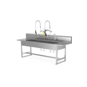 Decontamination Sink, Fixed Height, 120'' Wide, Triple Basin-(Cat.#LQDSF3012037)