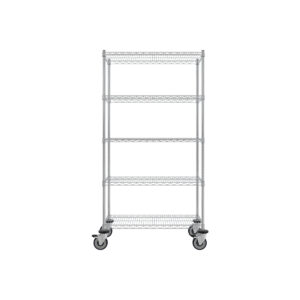 Wire Shelving Cart, 5-Shelf, 18'' x 36'' x 69''-(Cat.#MB836CH-5)