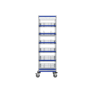 ParWire Basket Shelving Cart, 8 Tier, 18'' X 24'', with Slanted Basket Shelf-(Cat.#PRM1824-15)