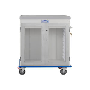 LogiCell, One Column, Double Wide, 1/2 Height Cart, Tempered Glass Doors with Key Lock-(Cat.#2651DHHGKL)