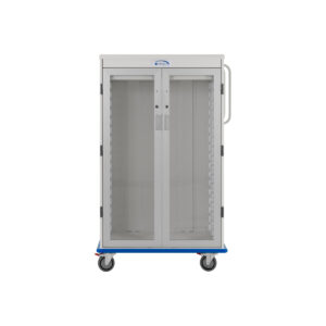 LogiCell, One Column, Double Wide, 3/4 Height Cart, Tempered Glass Doors with Key Lock-(Cat.#2651DQHGKL)