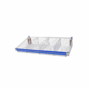 ParWire and LQS Supply Basket Shelf 60'' Label Holder, Blue-(Cat.#LH60BLPRSB)