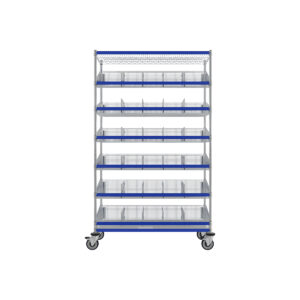 ParWire Basket Shelving Cart, 8 Tier, 18'' D X 48'', with Slanted Basket Shelf-(Cat.#PRM1848-15)