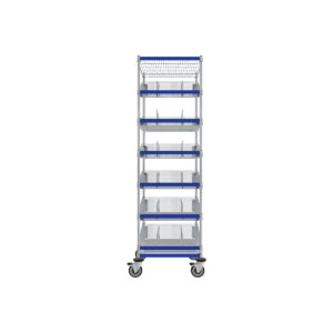 ParWire Basket Shelving Cart, 8 Tier, 24'' D X 24'', with Slanted Basket Shelf-(Cat.#PRM2424-15)