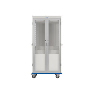 LogiCell, One Column, Double Wide, Double Catheter Box Cart, with Glass Doors and Key Lock-(Cat.#2651DTHGKLCBD)
