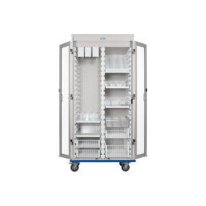 LogiCell, Two Column, Double Wide Cart, Tempered Glass Doors with Key Lock-(Cat.#2652DTHGKL)