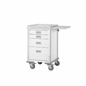 Treatment Cart, 33.5'' Tall Narrow Treatment Cart, Key Lock, Four Soft-Close Drawers-(Cat.#QTN34W21K3369W)