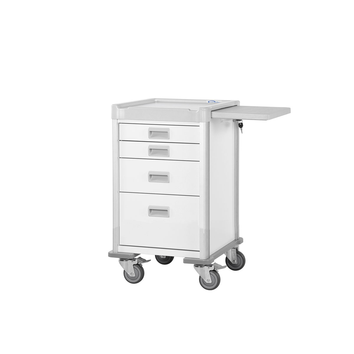QTN34W21K3369W-Treatment-Cart Treatment Cart, 33.5'' Tall Narrow Treatment Cart, Key Lock, Four Soft-Close Drawers-(Cat.#QTN34W21K3369W)