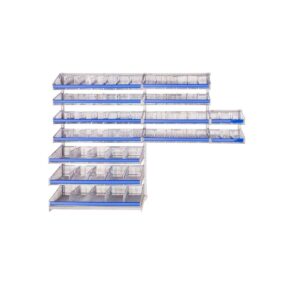 Lean Wall Add On Kit, 20''D X 36'' W X 74'' H, 7 Baskets-(Cat.#PWLW3674A7-34)