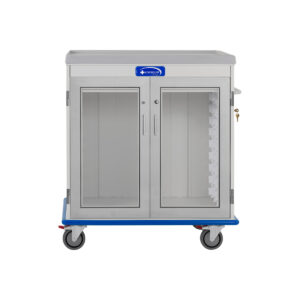 LogiCell, One Column, Double Wide, 1/2 Height Cart, Tempered Glass Doors with Key Lock-(Cat.#2651DHHGKL)