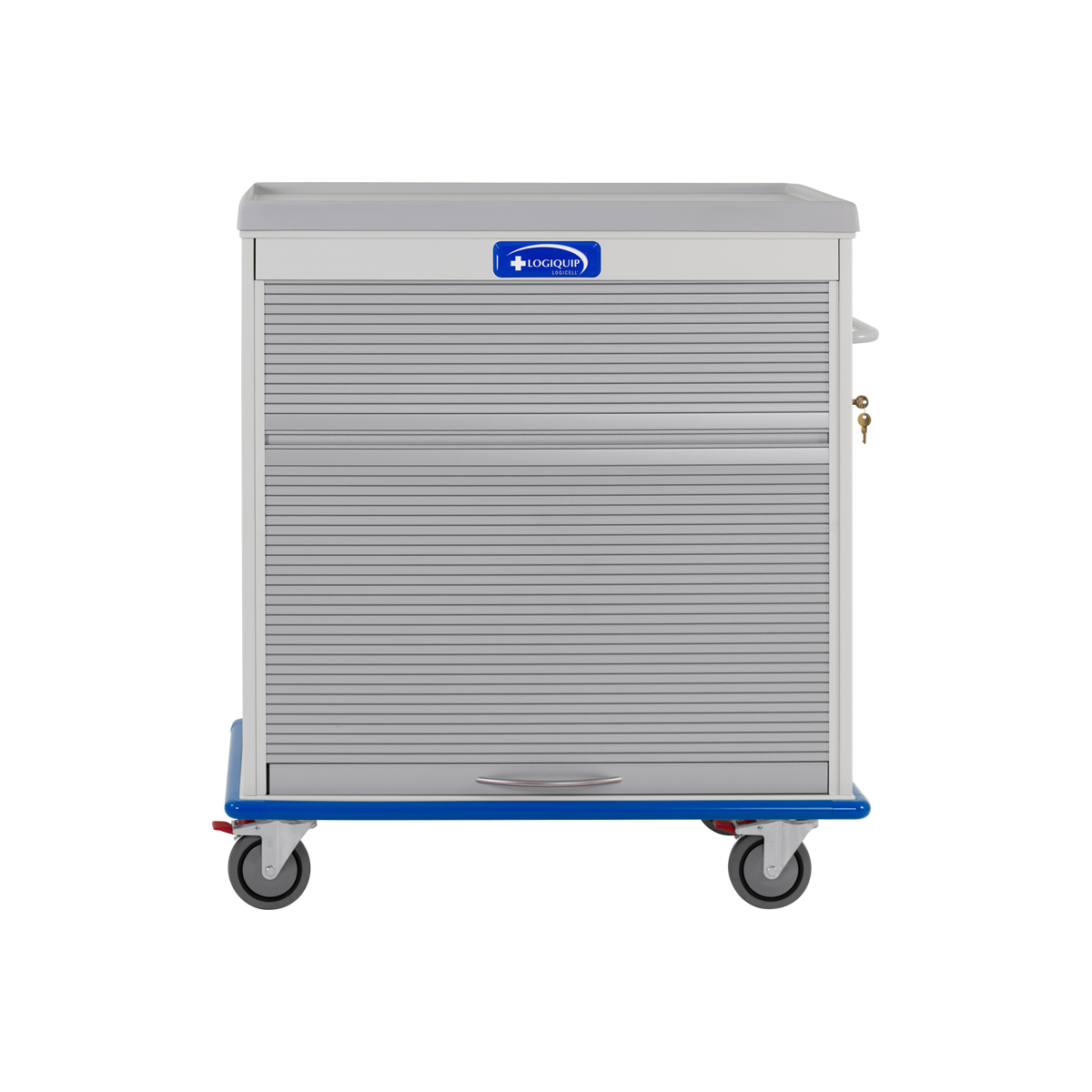 LogiCell, One Column, Double Wide, 1/2 Height Cart, Tambour Door with Key Lock-(Cat.#2651DHTGKL)