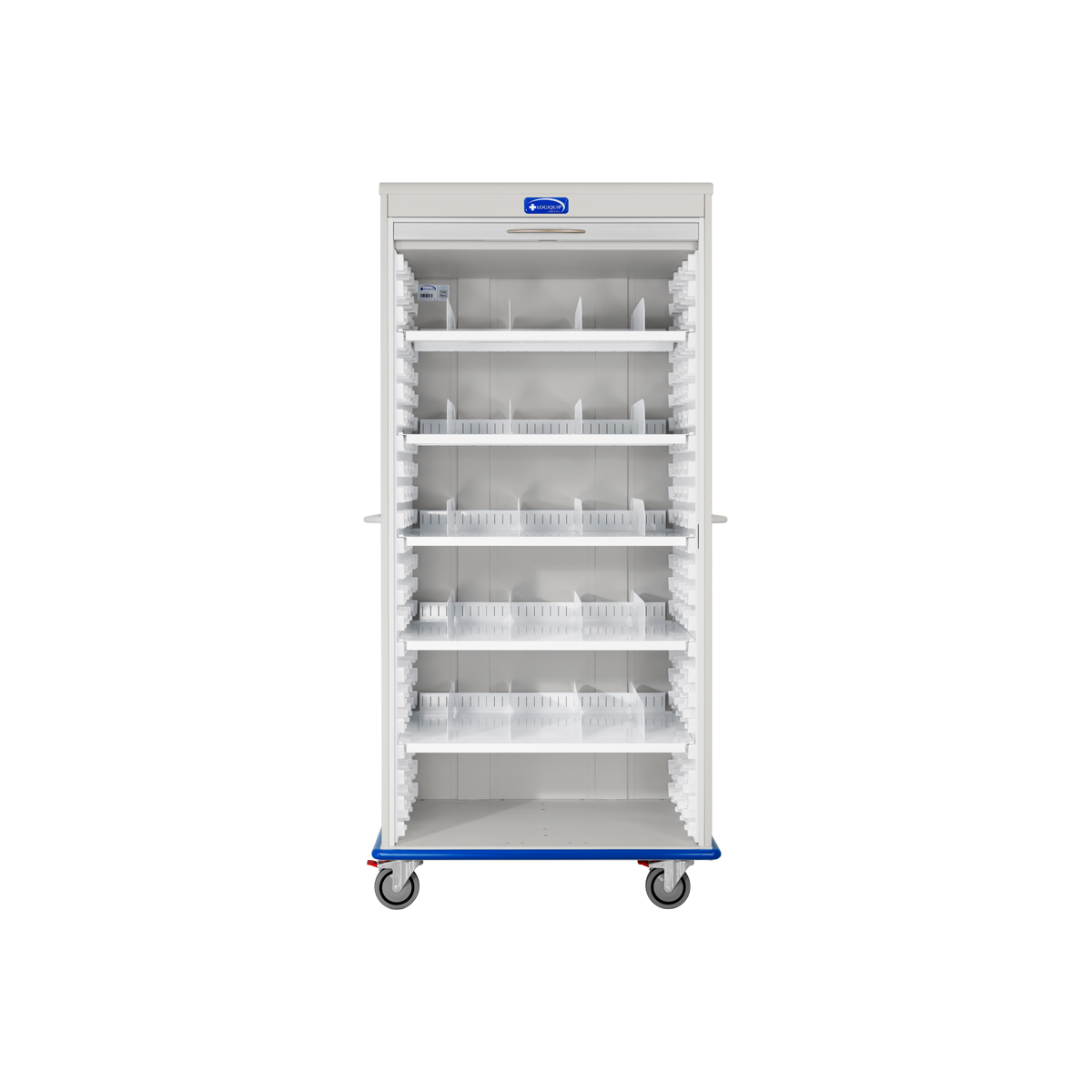 LogiCell, One Column, Double Wide, Balloon Catheter Cart, with Tambour Door and Key Lock-(Cat.#2651DTTGKLCAT4)