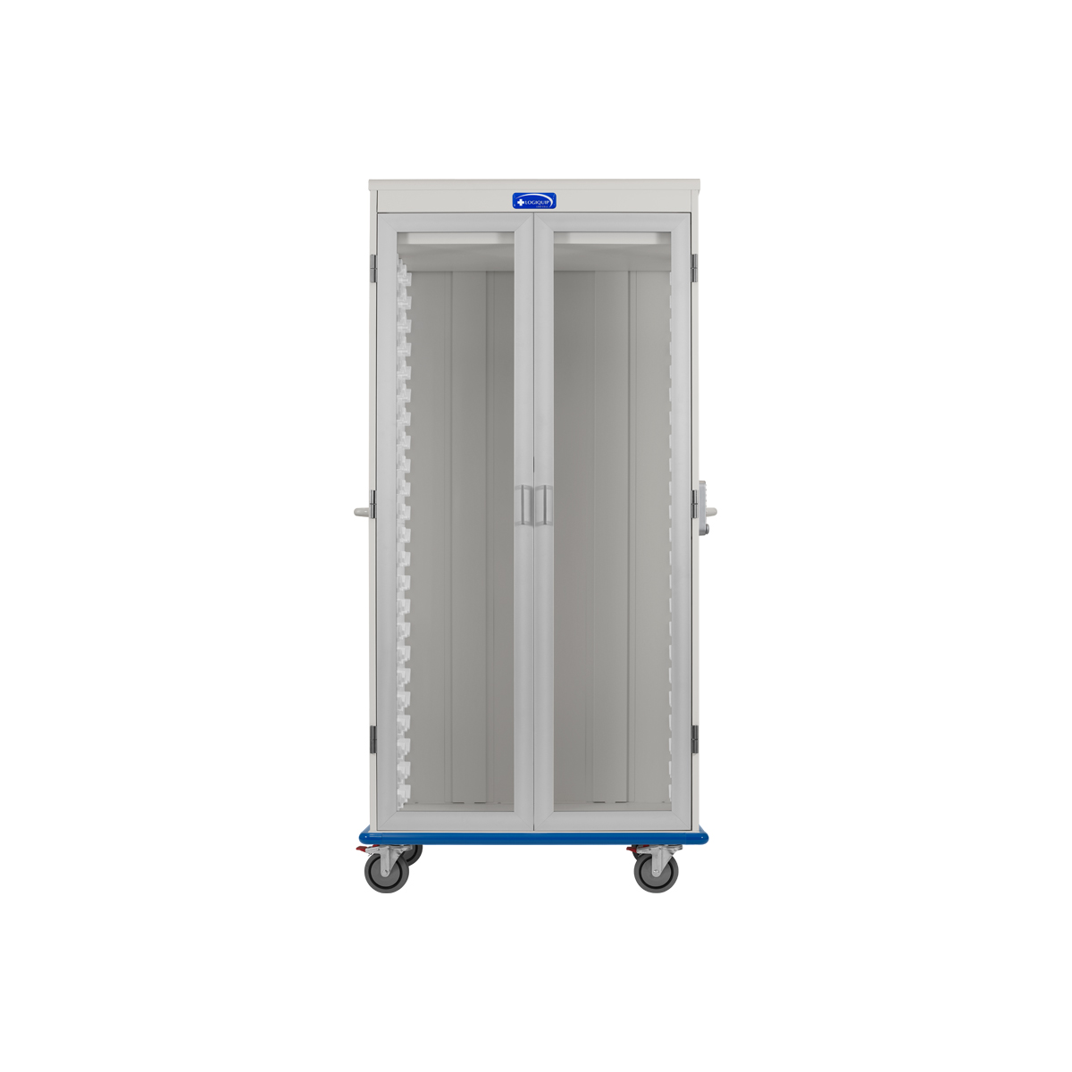 LogiCell, Two Column, Double Wide Cart, Tempered Glass Doors with eLock-(Cat.#2652DTHGEL)