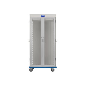 LogiCell, One Column, Double Wide Cart, Tempered Glass Door with Key Lock-(Cat.#2651DTHGKL)
