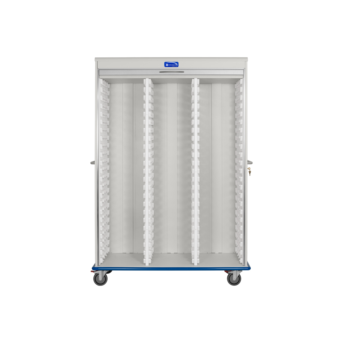 LogiCell, Three Column, Triple Wide Cart, Tambour Door with Key Lock-(Cat.#2653TTTGKL)
