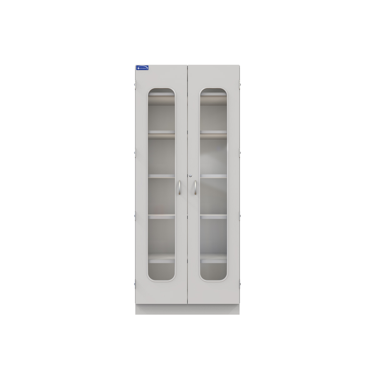 Laminate Casework, Single Wide Column Cabinet, Glass Door, Key Lock-(Cat.#LCT193684HGKL)