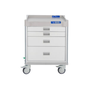 Treatment Cart, 35'' Tall, eLock, Four Soft-Close Drawers, Pull-Out Shelf-(Cat.#QT35W21E3369W)
